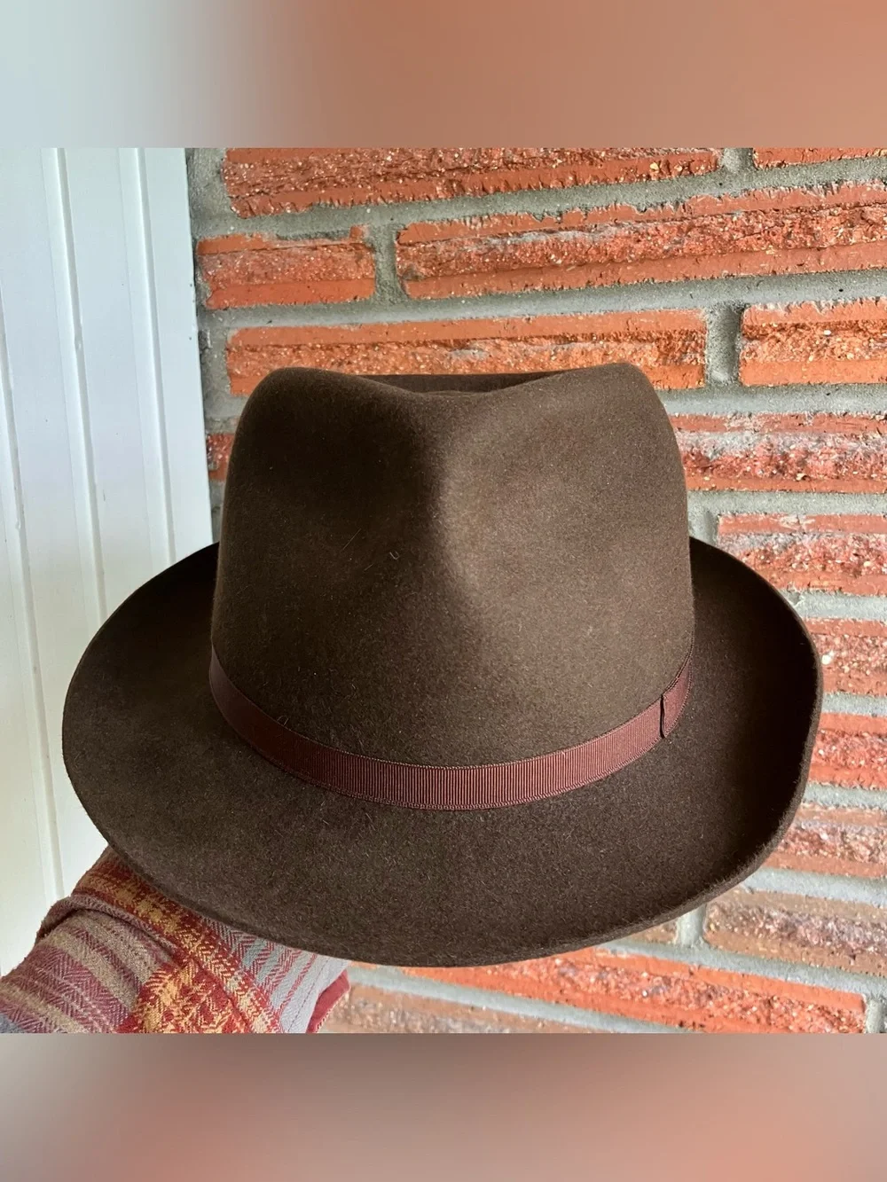 Borsalino Rain Proof Line Water Repellent Brown Fedora 7 3/8 - 7 1/2